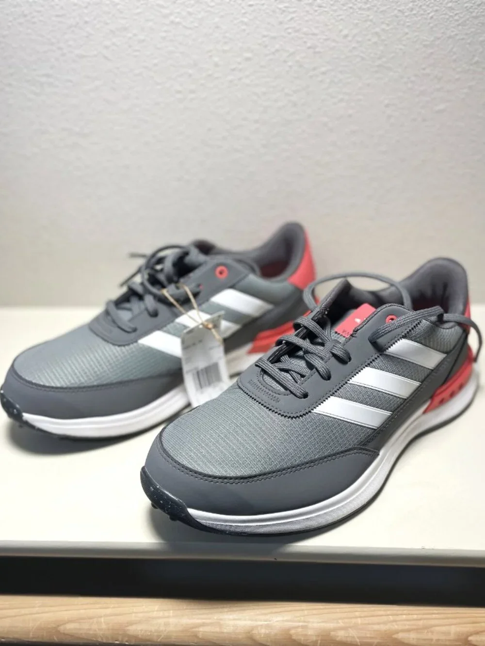 NEW Adidas S2G 24 Golf Shoes IF0340 Grey Three White Preloved Scarlet 8.5 Wide